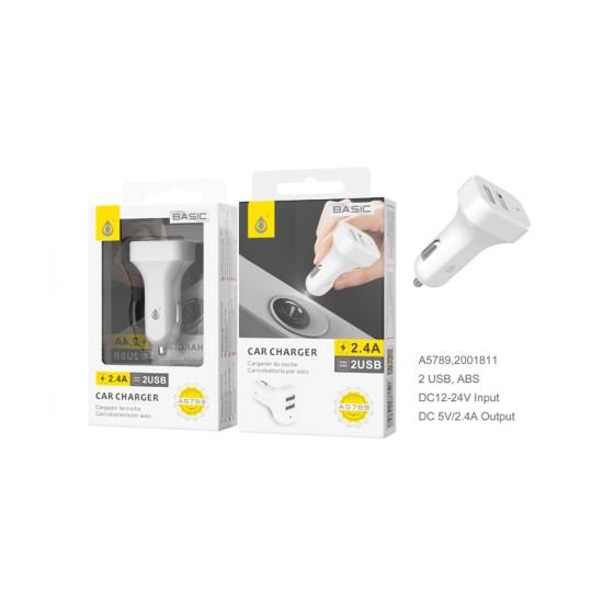 ADAPTADOR DE CARGA PARA CARRO ONEPLUS A5789 BL 2 PORTAS USB 2.4A BRANCO ADAPTADOR DE CARGA PARA CARRO ONEPLUS A5789 BL 2 PORTAS USB 2.4A BRANCO